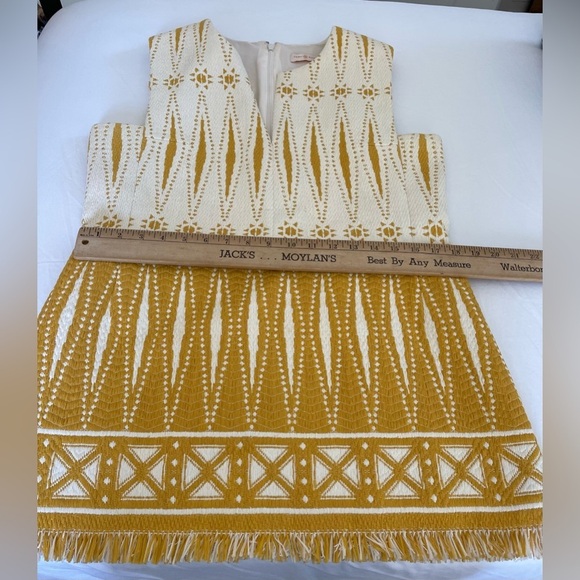 Tory Burch Runway Woven Saviors Frongilo Hem Dress Size 12 great condition - Picture 7 of 7